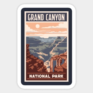 A Vintage Travel Art of the Grand Canyon National Park - Arizona - US Sticker